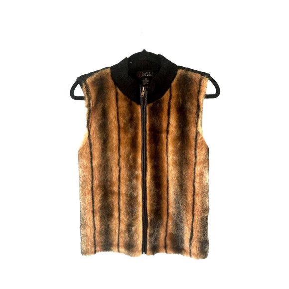 i Doll Women's Faux Red Fox Fur Vest Size-M Boho Chic Anime Cosplay Unisex Coat - Picture 8 of 13